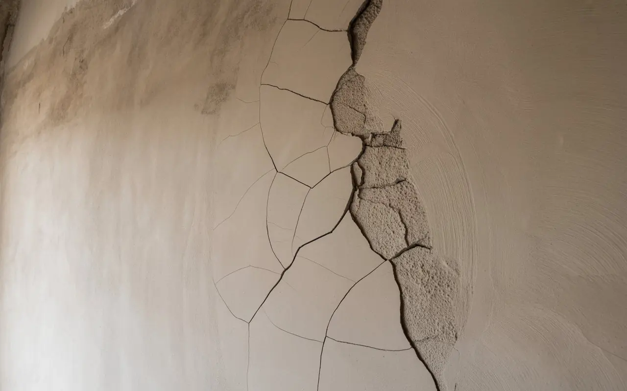 What do hairline shrinkage cracks typically indicate?